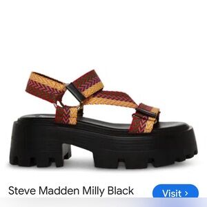 Steve Madden Multicolor Platform Sandals. Sz 7M. Velcro Straps!